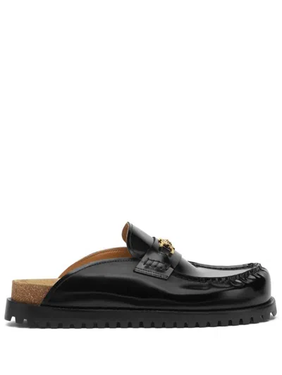 Versace Medusa '95 Leather Mules - Men's - Calf Leather/rubber/lambskin In Black