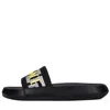 Versace La Greca Raised-logo Slides In Nero Scuri