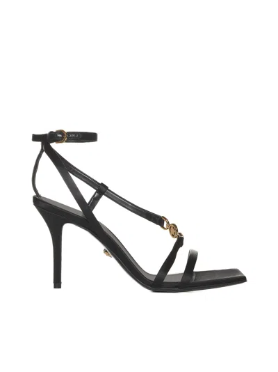 Versace Sandals In Black  Gold