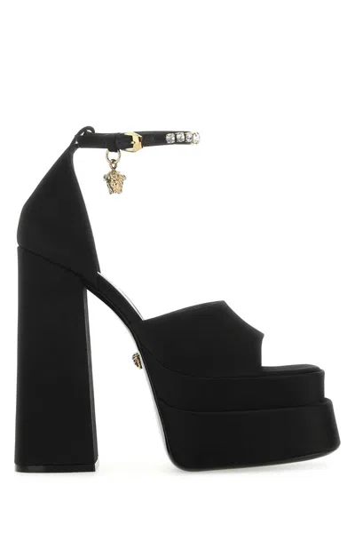 Versace Sandals In Black- Gold