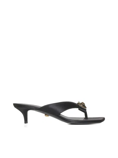 Versace Sandals In Black  Gold