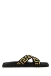 Versace Greca-motif Crossover-strap Sandals In Multi