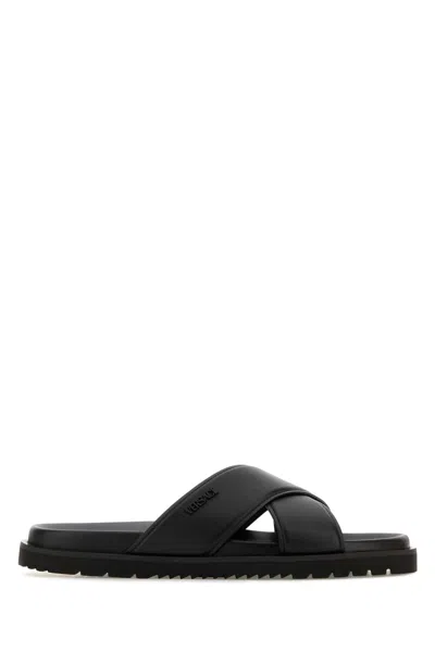 VERSACE VERSACE SANDALS SOFT CALF LEATHER+ VERSACE MICROINJECTION