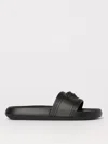 Versace Medusa Front Round Toe Flat Slides In Schwarz