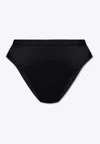 Versace Black High-waisted Bikini Bottom In Black