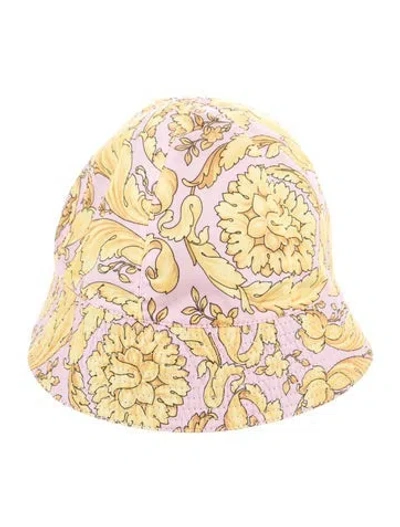 Pre-owned Versace Satin Bucket Hat In Pink