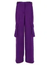Versace Satin Cargo Pants With Loose Leg Silhouette In Purple