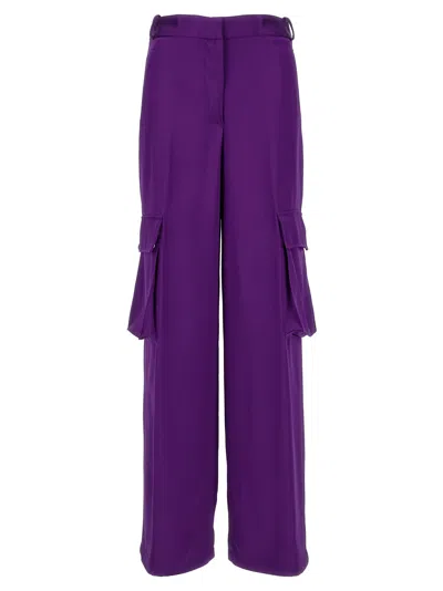 Versace Satin Cargo Pants In Purple