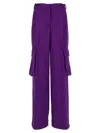 Versace Satin Cargo Pants With Loose Leg Silhouette In Purple