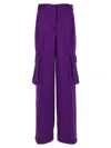 Versace Satin Cargo Pants With Loose Leg Silhouette In Purple