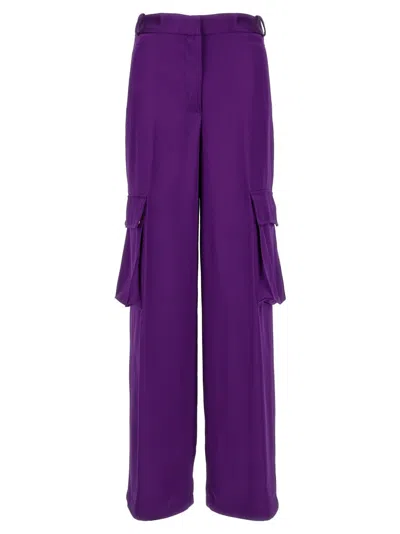 VERSACE SATIN CARGO PANTS WITH LOOSE LEG SILHOUETTE