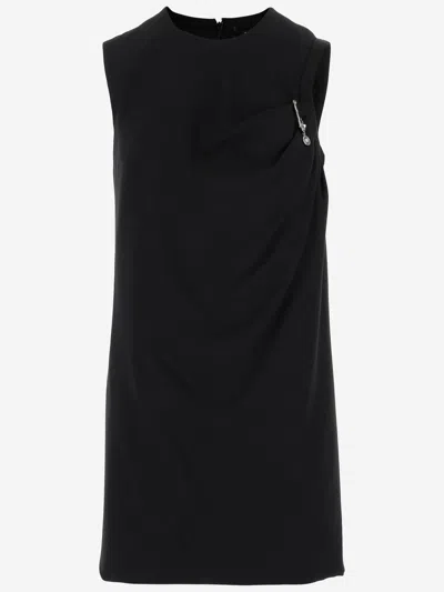 Versace Mini Dress In Satin With Safety Pin Dresses Black