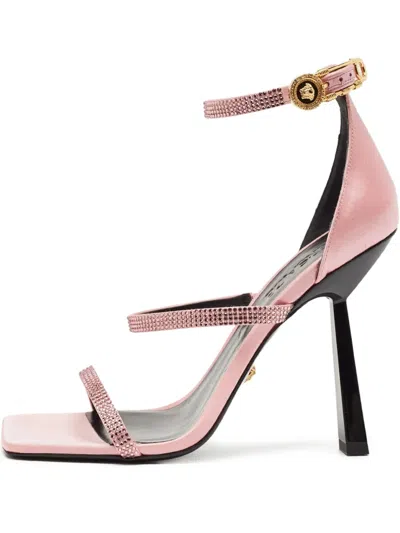 Pre-owned Versace Satin Heeled Sandals