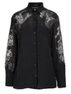 Versace Satin Lace Shirt In Black