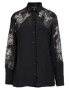 Versace Satin Lace Shirt In Black