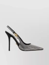 Versace Crystal-embellished Medusa 95' Slingback Pumps In Black