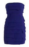 Versace Satin Mini Dress In Blue