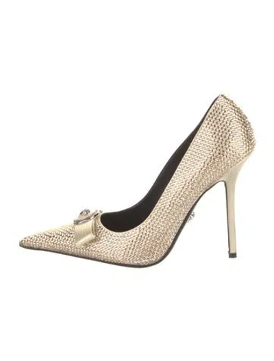 Pre-owned Versace Satin Patterned Pumps