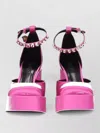Versace Satin Platform Sandals In Multi