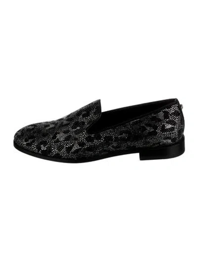 Pre-owned Versace Satin Printed Slippers In Black
