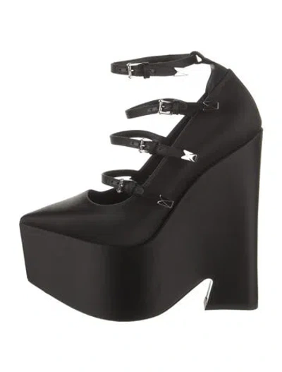 Pre-owned Versace Satin Pumps In Black