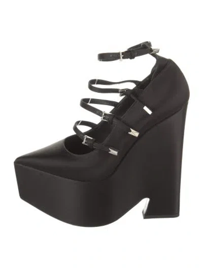 Pre-owned Versace Satin Pumps In Black