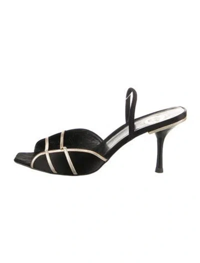 Pre-owned Versace Satin Pumps In Black