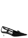 Versace Satin Rhinestone Slingback In Black