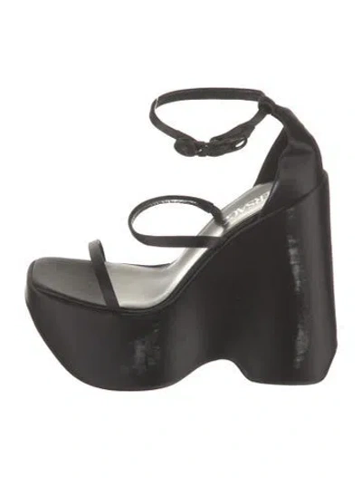 Pre-owned Versace Satin Sandals In Black