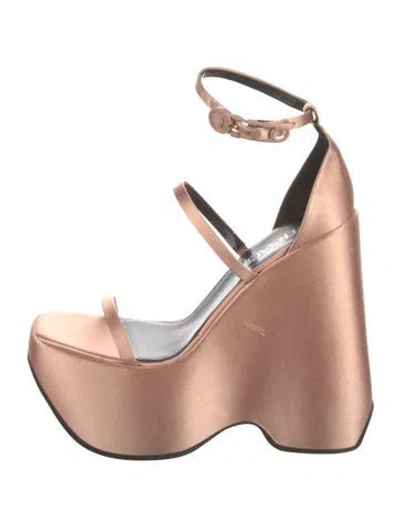 Pre-owned Versace Satin Sandals In Neutral