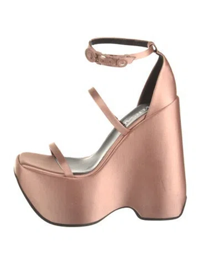 Pre-owned Versace Satin Sandals In Neutral