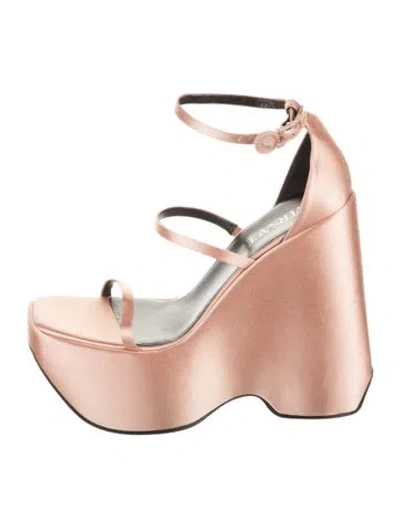 Pre-owned Versace Satin Sandals In Orange