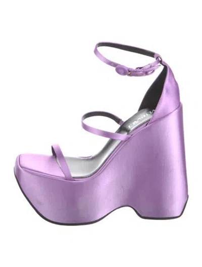 Pre-owned Versace Satin Sandals In Purple