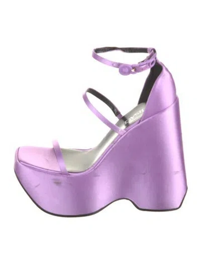 Pre-owned Versace Satin Sandals In Purple