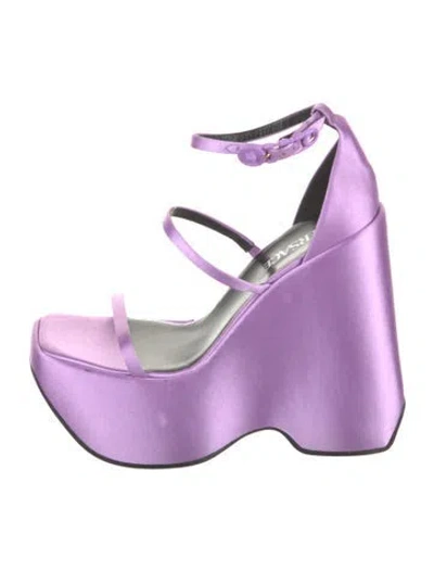 Pre-owned Versace Satin Sandals In Purple