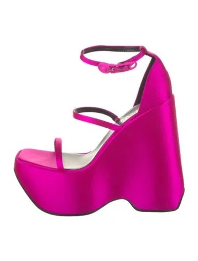Pre-owned Versace Satin Sandals In Purple