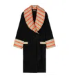 Versace Satin-trim Terry Dressing Gown In Black