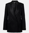 Versace Satin-trimmed Wool Blazer In Black