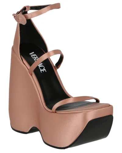 Versace Satin Triplatform Sandal In Pink
