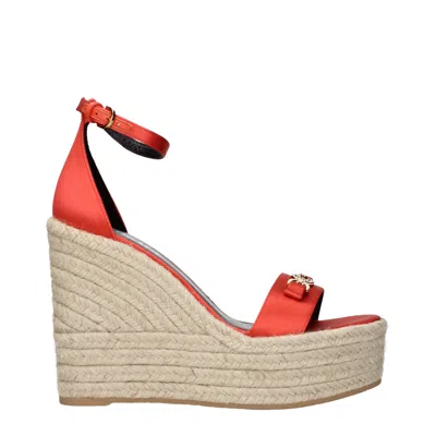 VERSACE SATIN WEDGES WOMEN'S SANDALS