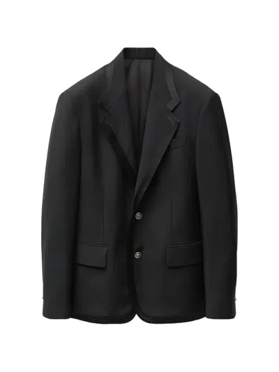 Versace Satin-trim Single-breasted Blazer In Black