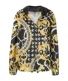 Versace Savage Baroque Printed Casual Jacket In Black