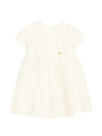 Versace Babies' Scalloped-trim Flared Midi Dress In Neutral