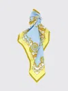 Versace Baroque Pattern Scarf Multicolor Rolled Edges In Gray