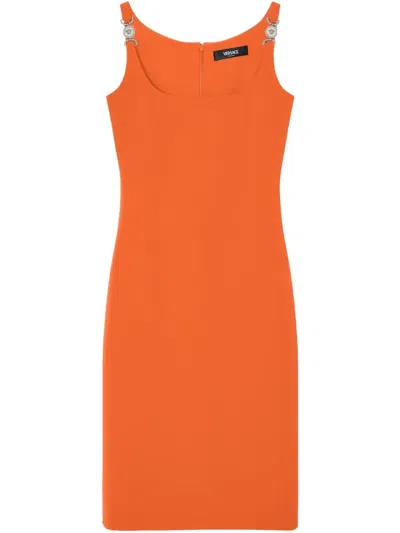 Versace Scoop-neck Dress In Orange