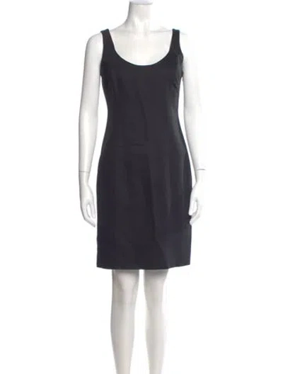 Pre-owned Versace Scoop Neck Mini Dress In Gray
