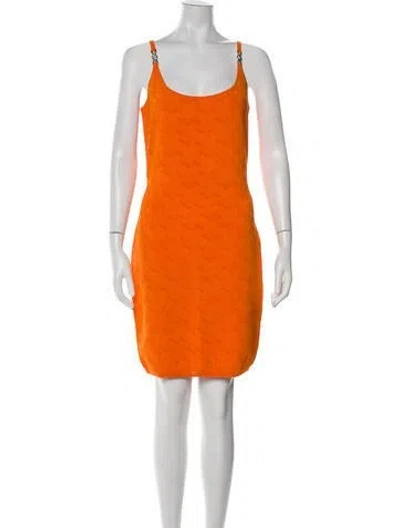 Pre-owned Versace Scoop Neck Mini Dress W/ Tags In Orange