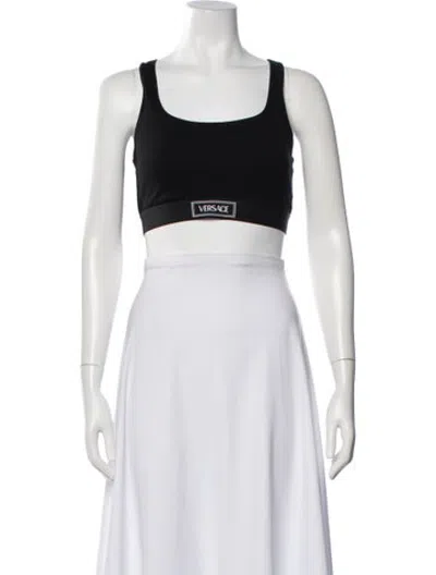 Pre-owned Versace Scoop Neck Sleeveless Sports Bra In White
