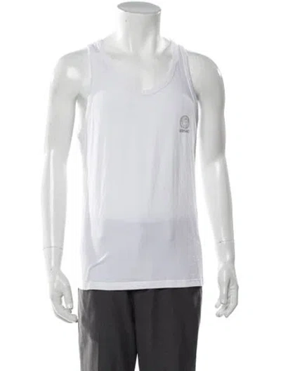 Pre-owned Versace Scoop Neck Sleeveless Tank In White