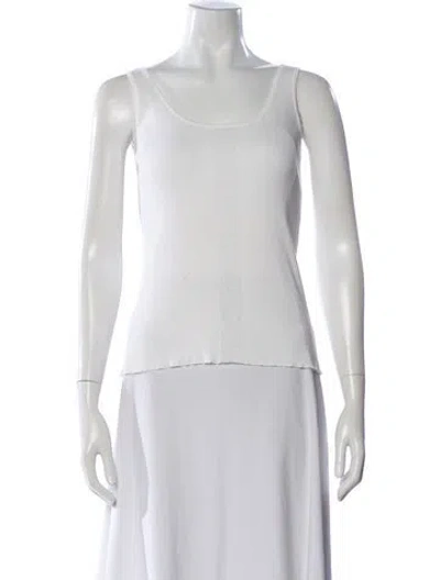 Pre-owned Versace Scoop Neck Sleeveless Top In White